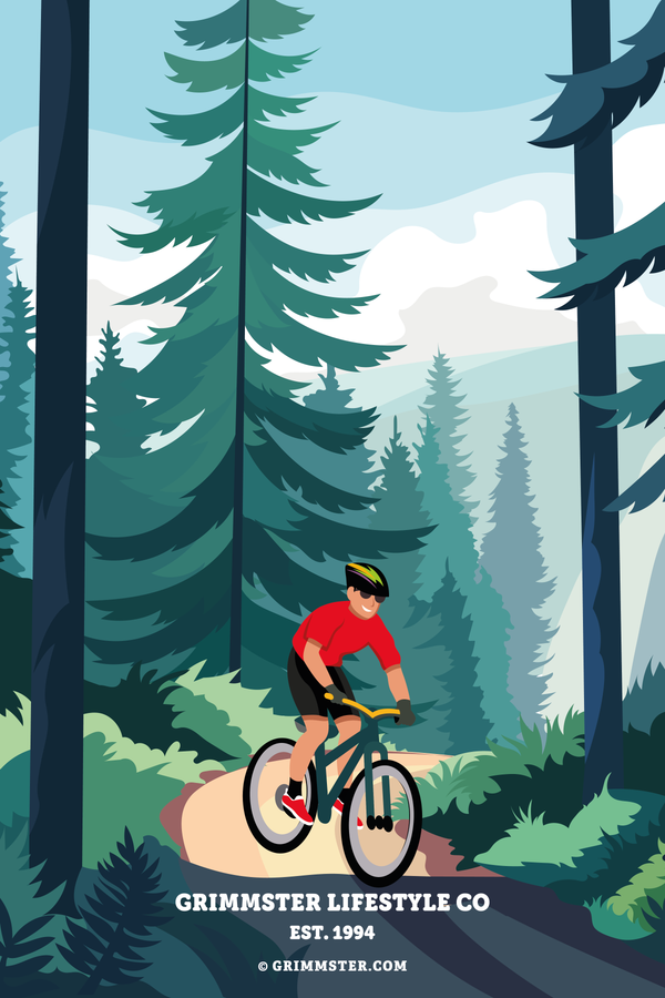 Grimmster Lifestyle Co. Forest Cycling Poster