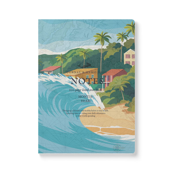 Wave - Softcover Journal, Eco-Friendly Note Book, Travel Diary, Sketchbook, and Memo Book for everyday.