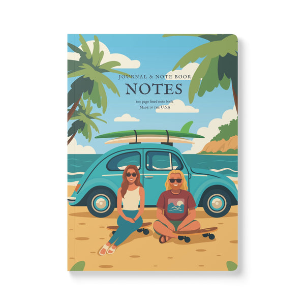 Journal VW Bug Surfboards Beach Softcover