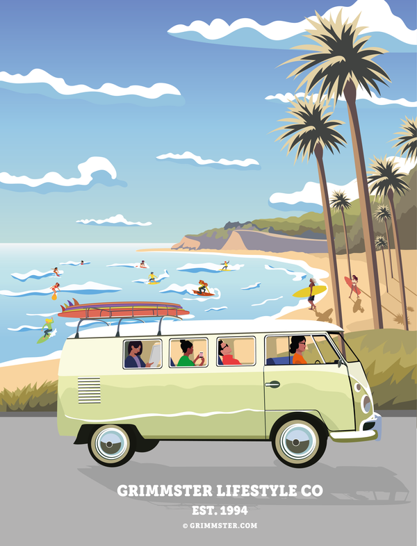 Grimmster Lifestyle Co. VW Van Family Poster