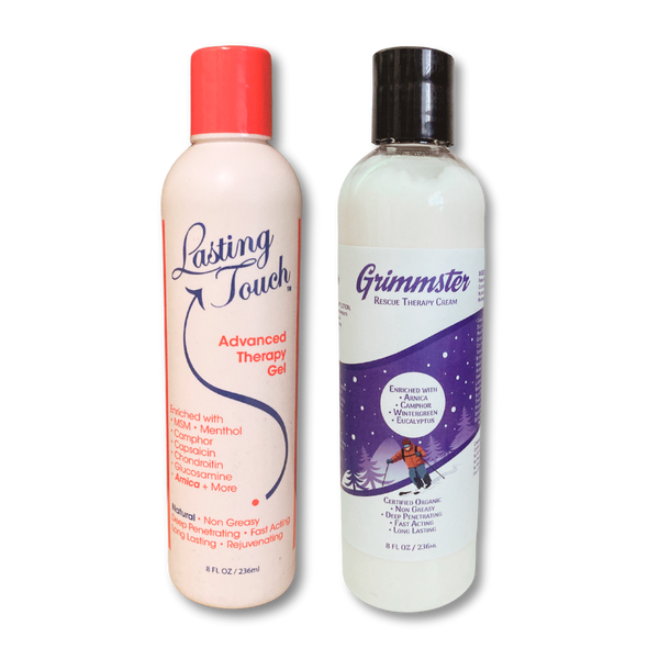 Grimmster Joint Rescue Cream and Lasting Touch Therapy Gel 8 Ounce - 2 Pack 10% Savings