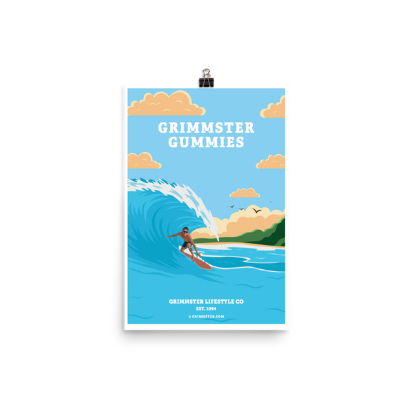 Grimmster Lifestyle Co. Surfer Poster