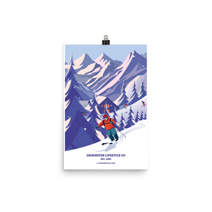 Grimmster Lifestyle Co. Skier Poster