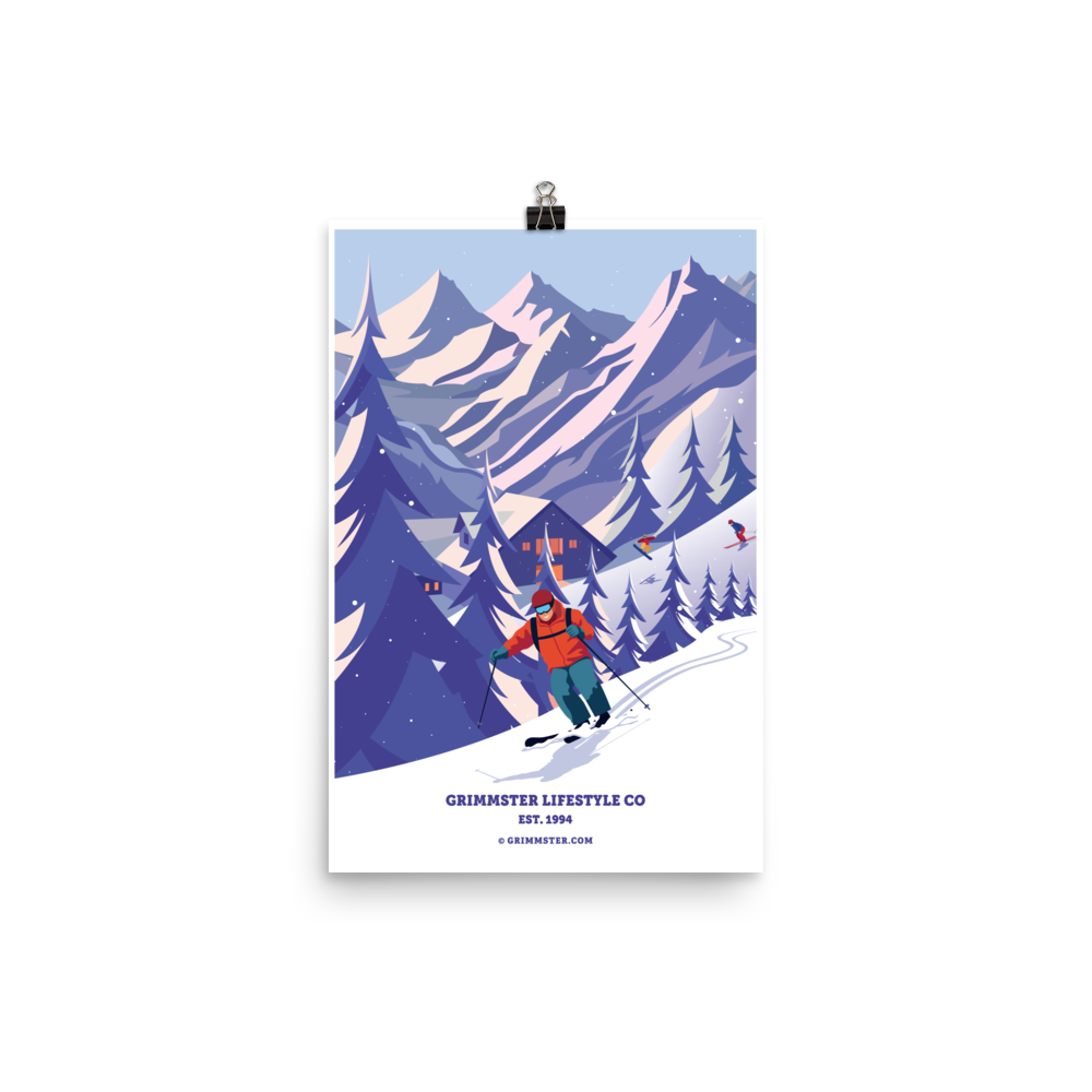 Grimmster Lifestyle Co. Skier Poster