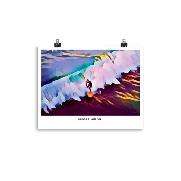 Sunset Surfer Print - GRIMMSTER 